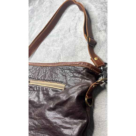 Myra Bag Rocky‎ Brown Leather Shoulder Bag with Adjustable Strap - Picture 7 of 9